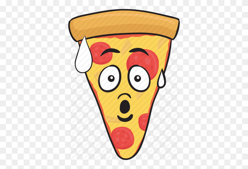 378x512 Cartoon, Emoji, Pizza, Slice, Smiley Icon - Pizza Cartoon PNG