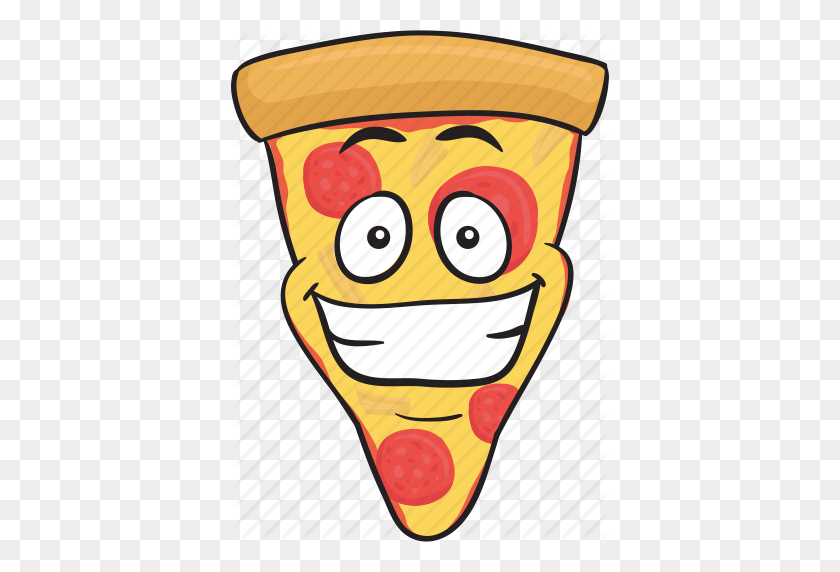 378x512 Cartoon, Emoji, Pizza, Slice, Smiley Icon - Slice Of Pizza PNG