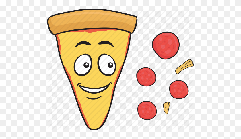 512x426 Cartoon, Emoji, Pizza, Slice, Smiley Icon - Cartoon Pizza PNG