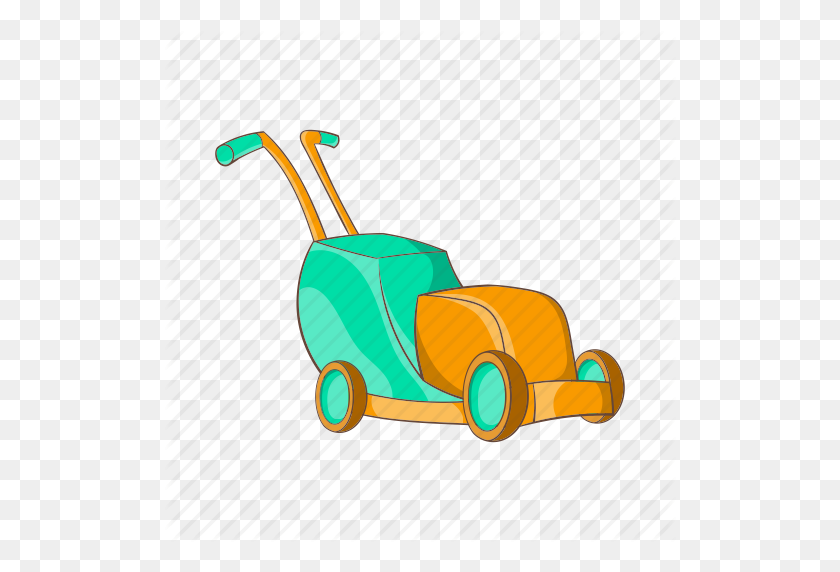 512x512 Cartoon, Equipment, Garden, Gardening, Grass, Lawn, Mower Icon - Riding Lawn Mower Clip Art