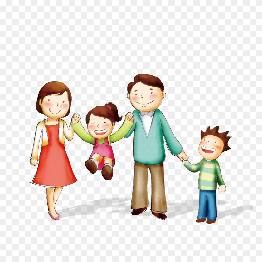 1501x1500 Cartoon Family Child Happiness - Family PNG