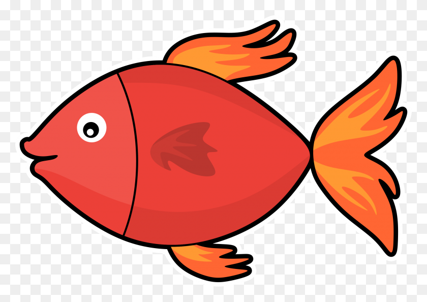 2400x1645 Cartoon Fish Clip Art Library - Goldfish Clipart
