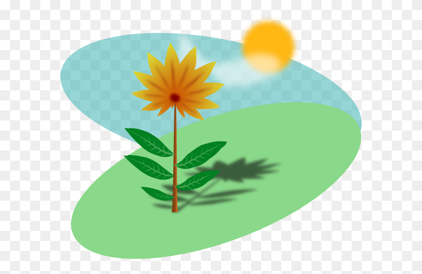 600x486 Мультфильм Цветок На Солнце Png Клипарт Для Интернета - Солнце Png