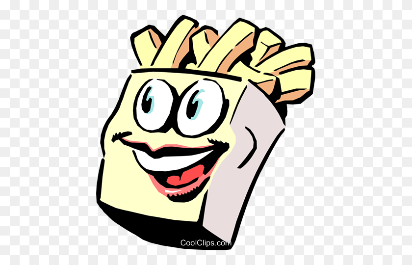 447x480 Cartoon Fries Royalty Free Vector Clip Art Illustration - Fries Clip Art