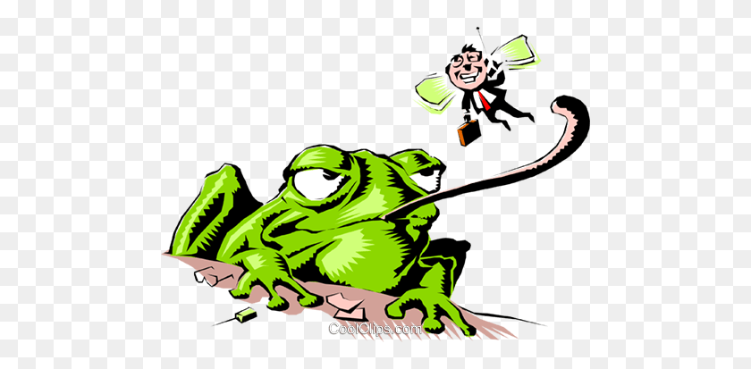 480x353 Cartoon Frog Royalty Free Vector Clip Art Illustration - Zoologist Clipart