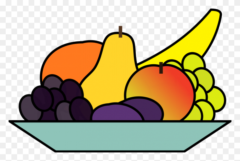 800x517 Cartoon Fruit Bowl - Empty Plate Clipart