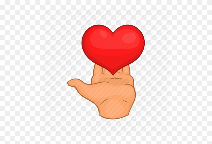 512x512 Мультфильм, Подарок, Дарить, Руки, Сердце, Любовь, Красный Значок - Мультяшное Сердце Png
