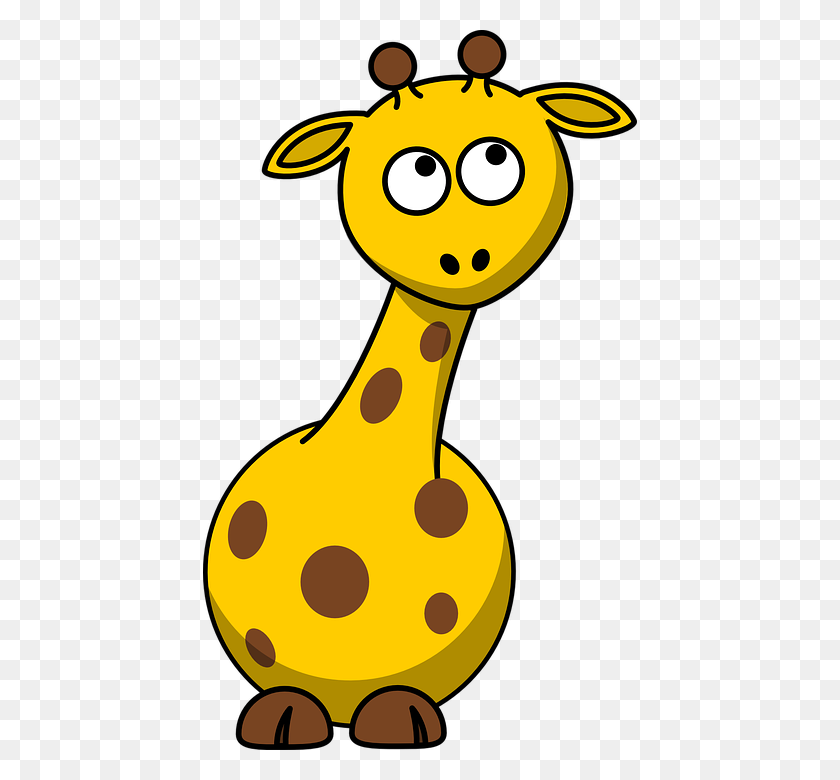434x720 Cartoon Giraffe Free Vector Graphic Baby Giraffe Cute Cartoon - Funny PNG
