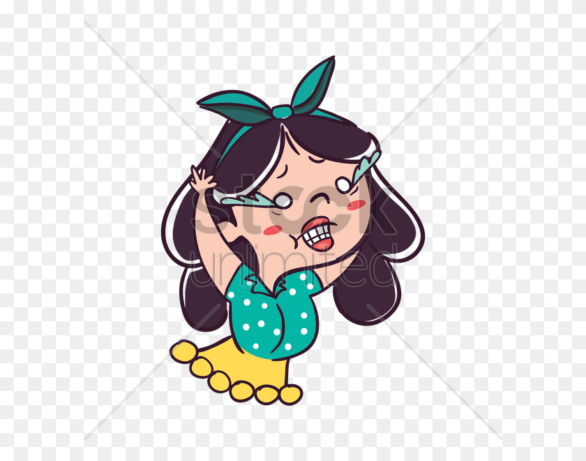 600x600 Cartoon Girl Running Away Crying Vector Image - Girl Crying Clipart