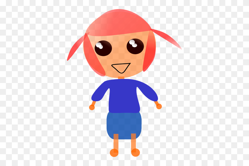 388x500 Cartoon Girl With Pigtails - Pigtails Clipart