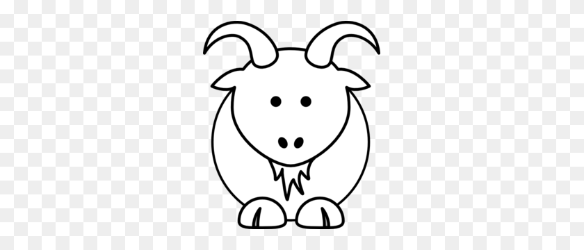 255x300 Cartoon Goat Bw Clip Art - Goat Face Clipart