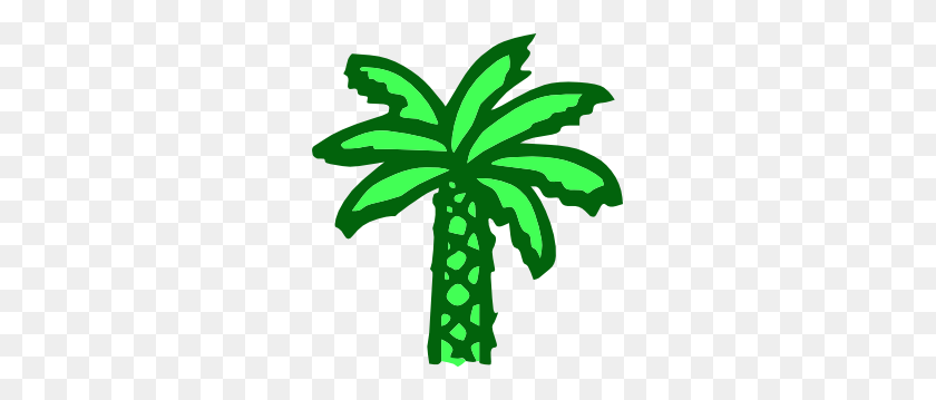 279x299 Cartoon Green Palm Tree Clip Art Free Vector - Palm Clipart