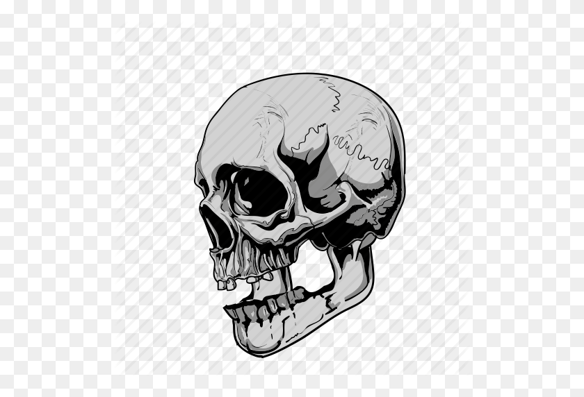 512x512 Cartoon, Grey, Skulls Icon - Cartoon Skull PNG