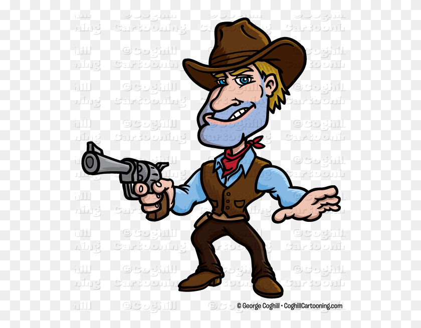 540x595 Cartoon Gunslinger Cowboy Clipart Stock Illustration - Enviar Clipart