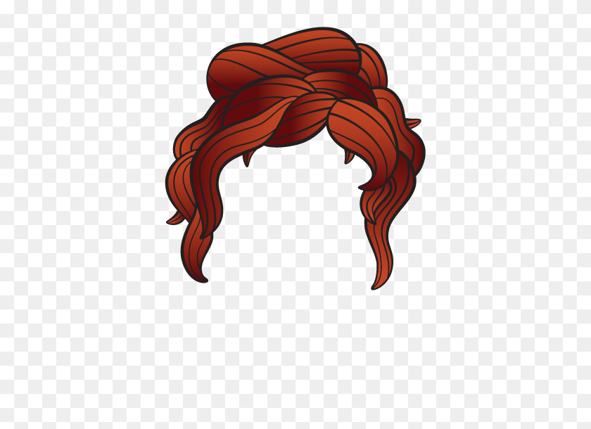 500x550 Мультяшные Волосы, Прически И Волосы - Красные Волосы Png