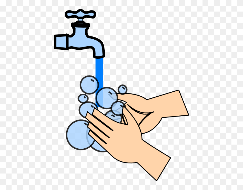 468x597 Cartoon Hand Washing - Cartoon Hand Clipart