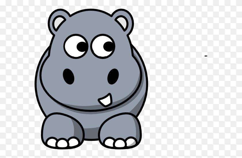 600x487 Cartoon Hippo Clipart - Hippo PNG
