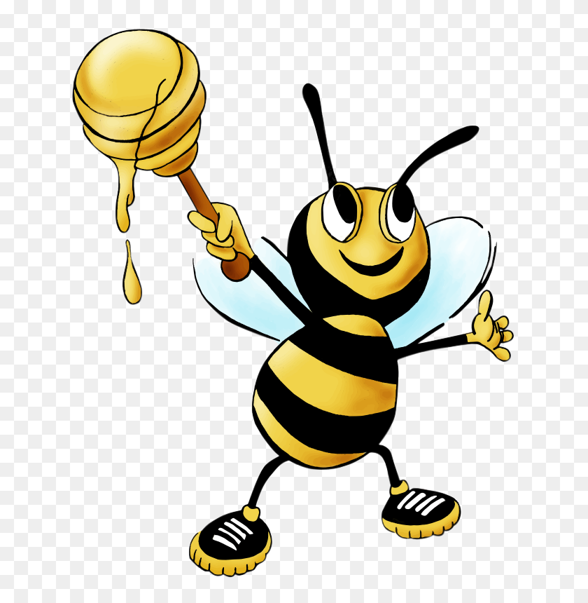 645x800 Cartoon Honey Bee Clip Art - Free Bee Clipart
