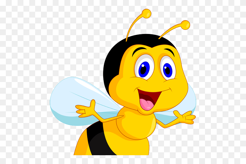 500x500 Cartoon Honey Bee Clip Art Honey Bee Animated - Pollination Clipart
