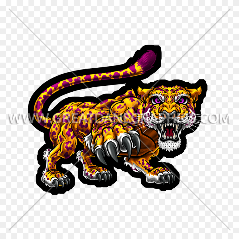 825x825 Dibujos Animados De La Mascota De Jaguar Listo Para La Producción De Ilustraciones Para La Impresión De Camisetas - Jaguar Png