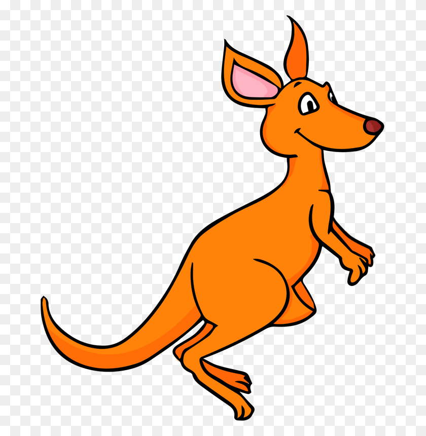 679x800 Cartoon Kangaroo Group With Items - Jackalope Clipart