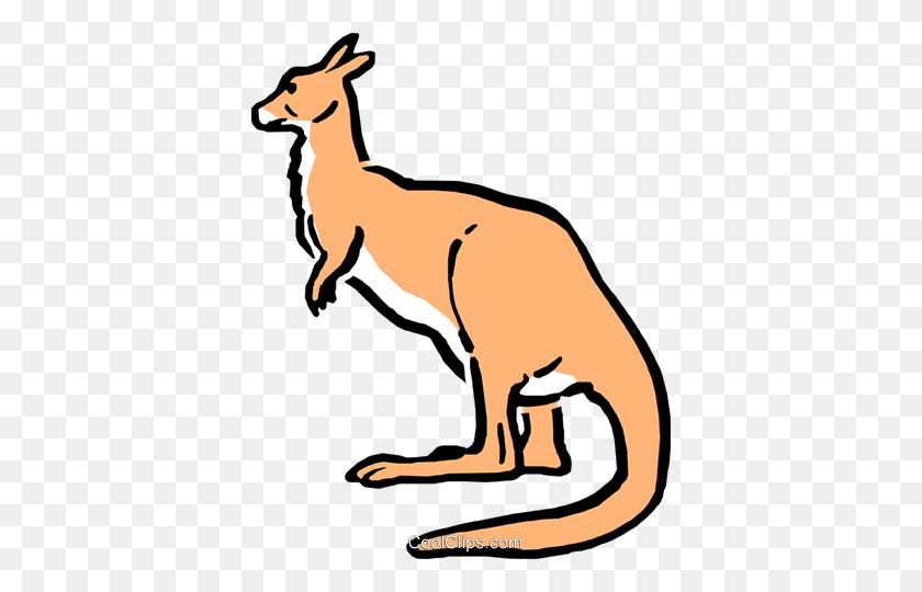 382x480 Cartoon Kangaroo Royalty Free Vector Clip Art Illustration - Kangaroo Clipart