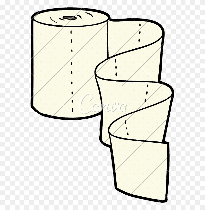 589x800 Cartoon Kitchen Roll Tissue - Toilet Paper Roll Clip Art