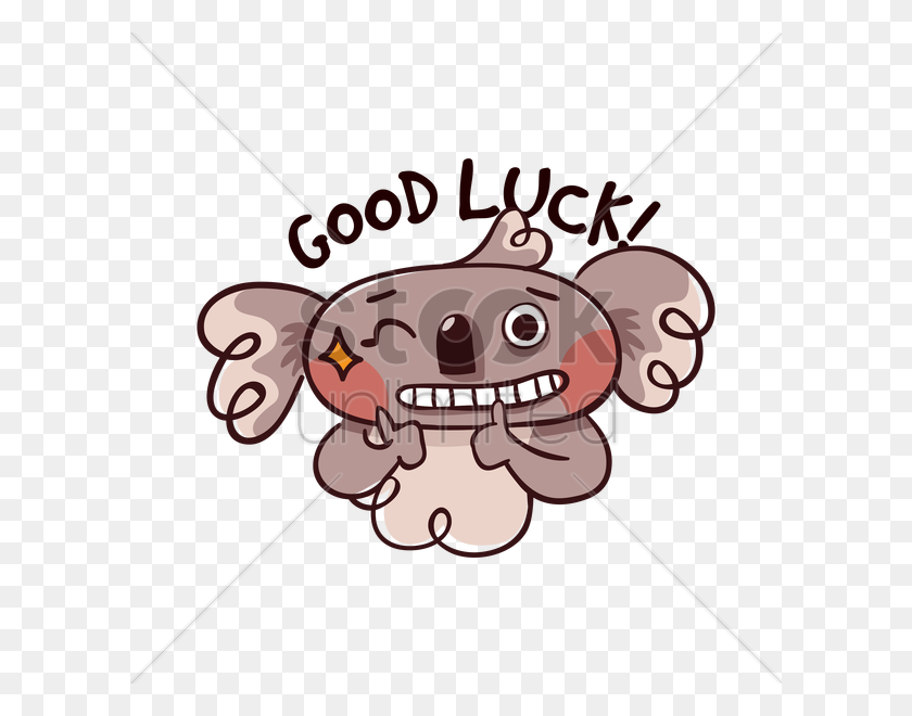 600x600 Cartoon Koala Bear Wishing Good Luck Vector Image - Wishing Well Clipart
