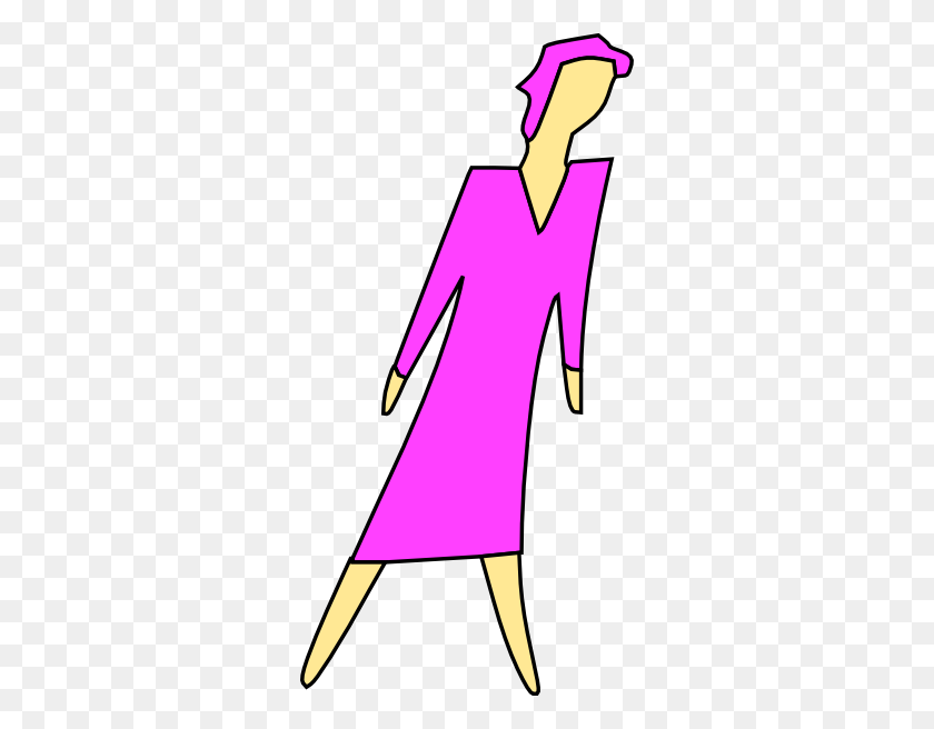 300x596 Cartoon Lady Walking Clip Art - Walking In Line Clipart
