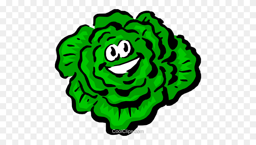 480x418 Cartoon Lettuce Royalty Free Vector Clip Art Illustration - Cauliflower Clipart