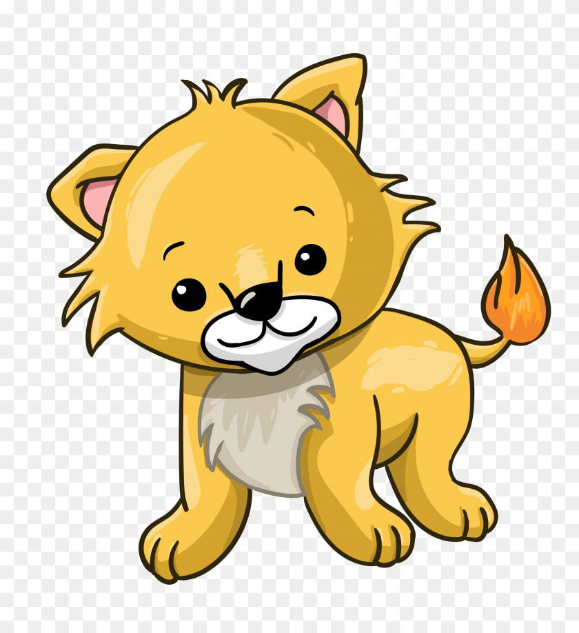 2777x3056 Cartoon Lion Cub Free Vectors For Download - Lion Cub Clipart