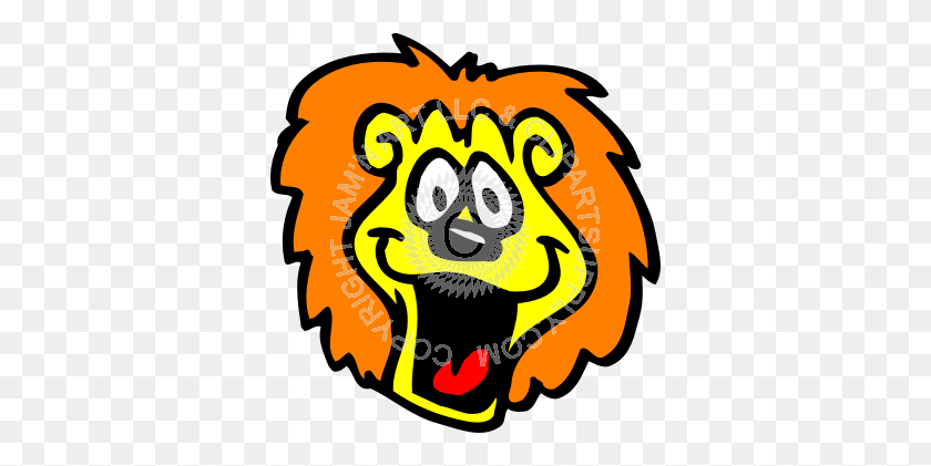 352x361 Cartoon Lion Head In Color - Lion Head Clipart