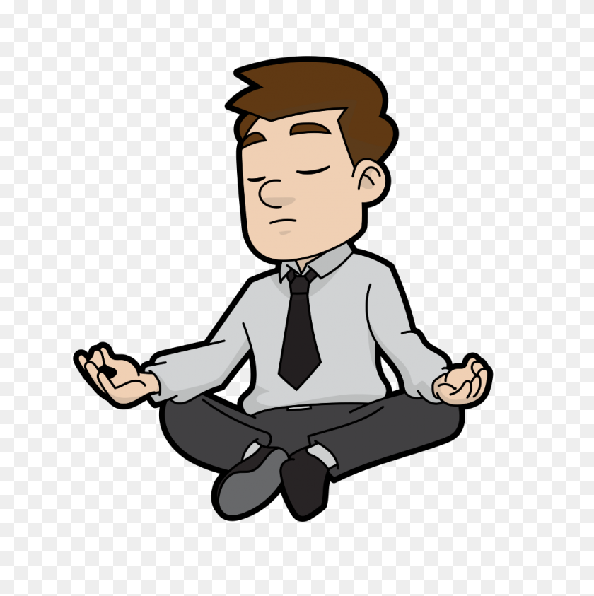 1000x1005 Cartoon Meditating Man - Cartoon Person PNG