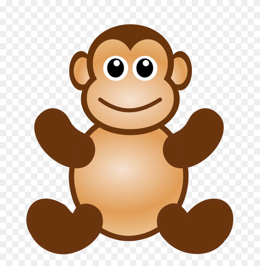 677x800 Cartoon Monkeys Clip Art - Girl Monkey Clipart