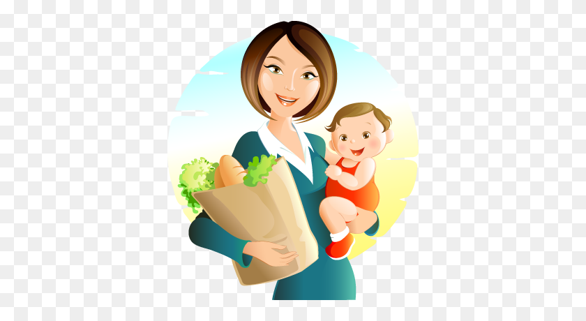 400x400 Cartoon Mother And Baby Png - Mother PNG