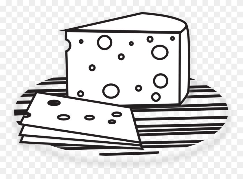 999x715 Cartoon Mouse On Top Of A Cheese - Healthy Food Clipart Black And White