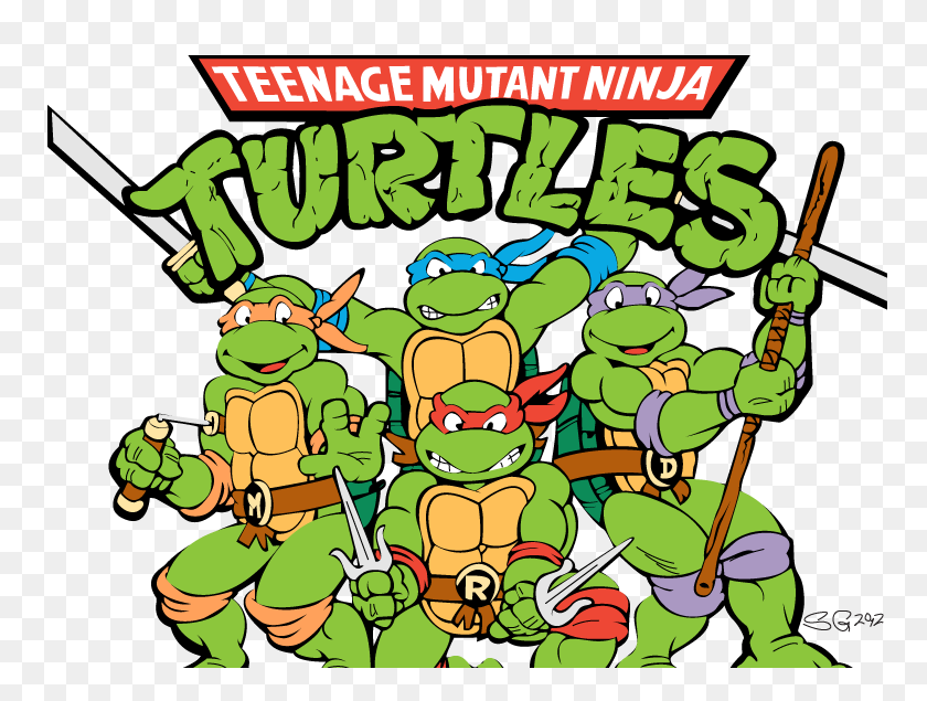 768x575 Cartoon Ninja Turtle Coloring Pages Teenage Mutant Ninja Turtles - Tmnt Logo PNG