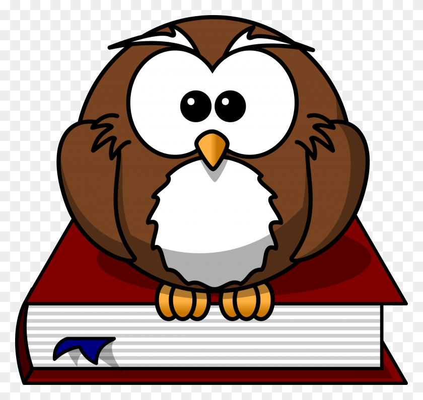 2400x2262 Cartoon Owl Sitting On A Book Icons Png - Cartoon Book PNG