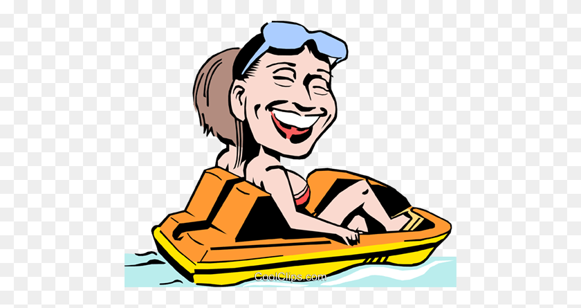 480x385 Cartoon Paddleboat Royalty Free Vector Clip Art Illustration - Airboat Clipart