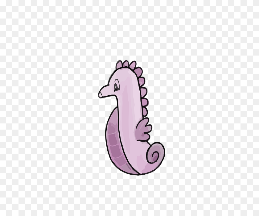 640x640 Cartoon Painted Seahorse Purple, Marine Life, Seahorse, Purple Png - Seahorse PNG
