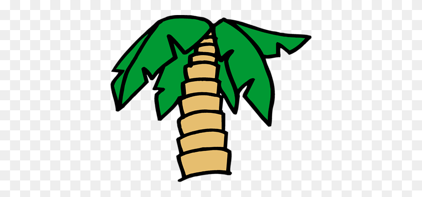 400x333 Cartoon Palm Tree Clip Art Free - Palm Tree Island Clipart