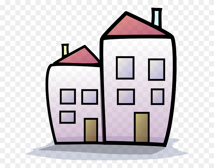 640x598 Cartoon Pictures Of Homes Image Group - Townhouse Clipart