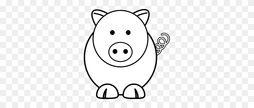 285x300 Cartoon Pig Clip Art - Pig Black And White Clipart