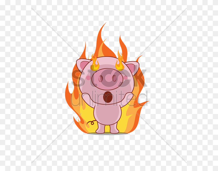 600x600 Cartoon Pig Is Furious Vector Image - Furious Clipart