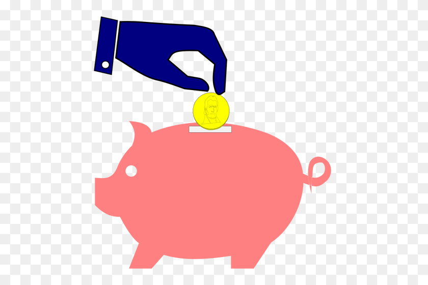 476x500 Cartoon Piggy Bank - Piggy Bank Clipart