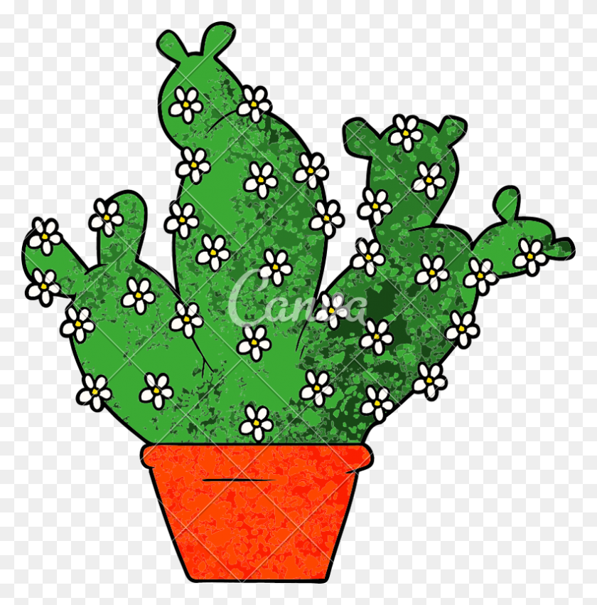 789x800 Cactus En Maceta De Dibujos Animados - Clipart De Cactus En Maceta