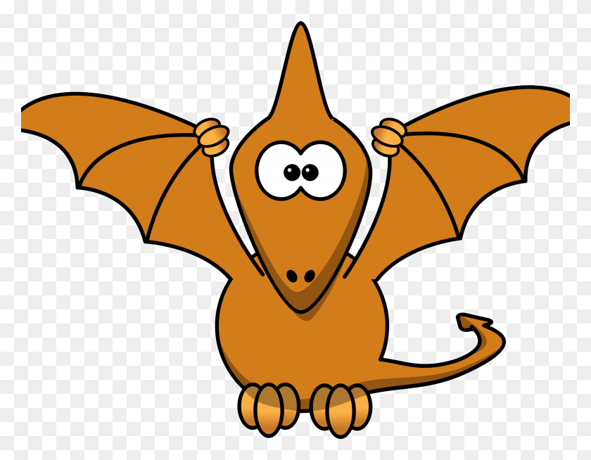 2400x1828 Cartoon Pterodactyl With Upraised Wings - Shoreline Clipart