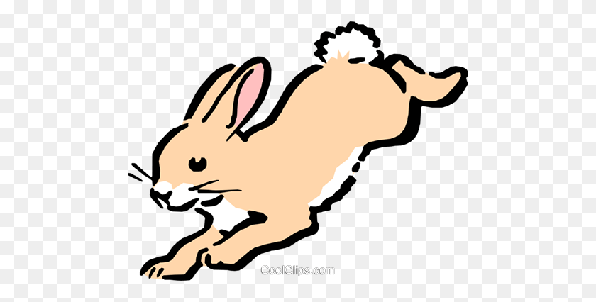 480x366 Cartoon Rabbit Royalty Free Vector Clip Art Illustration - Bunny Clipart PNG