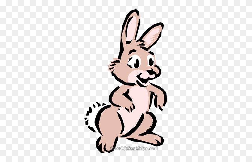 277x480 Cartoon Rabbit Royalty Free Vector Clip Art Illustration - Hare Clipart