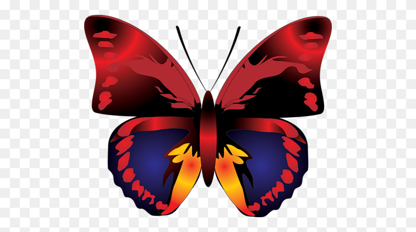 500x409 Cartoon Red Butterfly - Cartoon Butterfly Clipart
